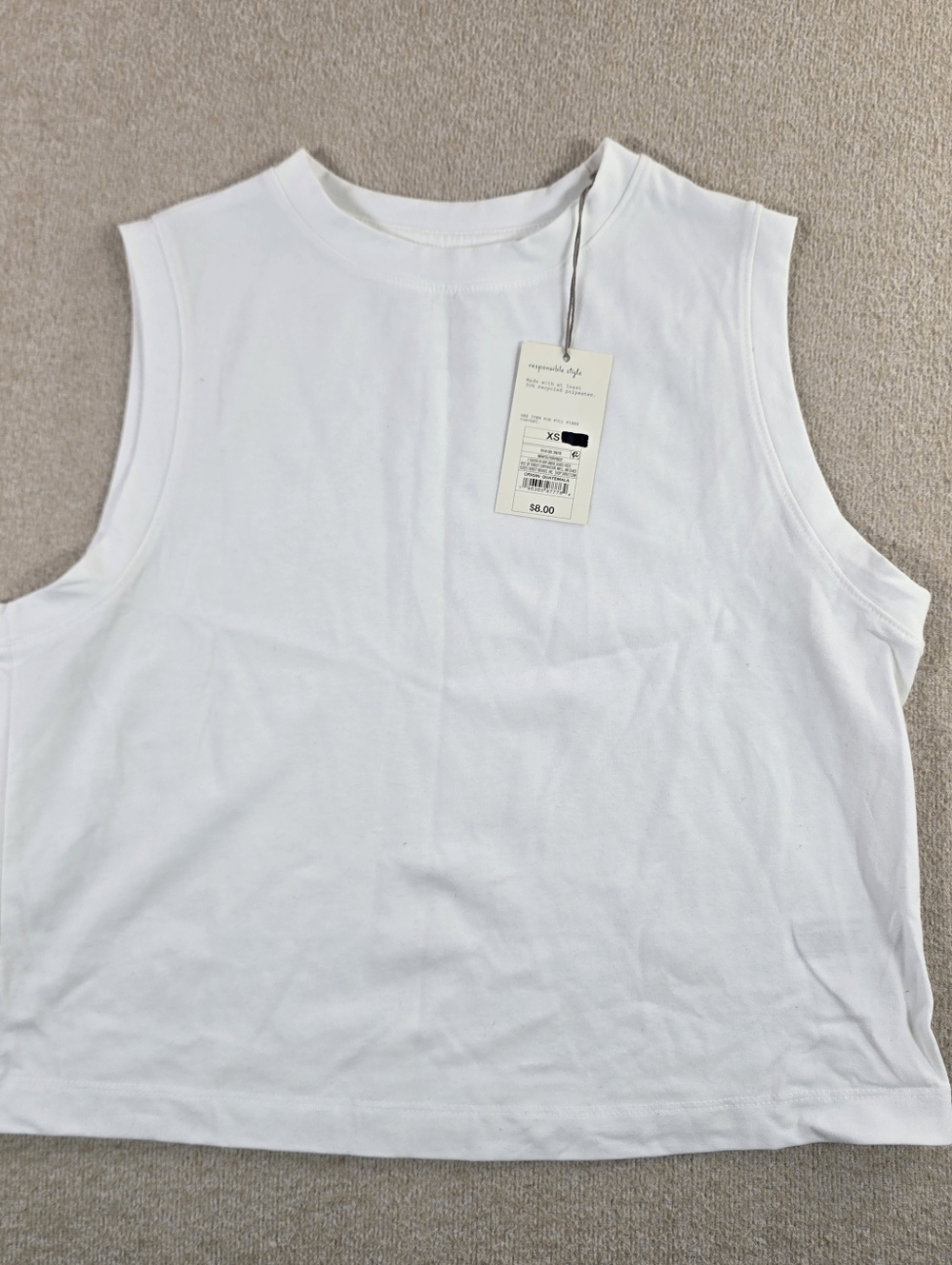 A New Day White Sleeveless Crop Top Women’s Size Xtra Small NWT Stretch Casual